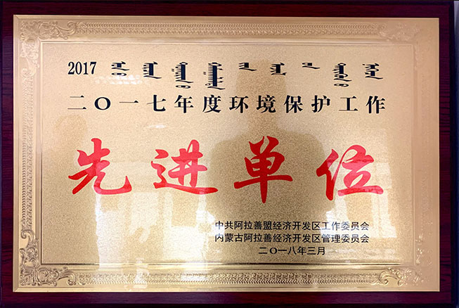 2017年度環(huán)境保護工作先進單位